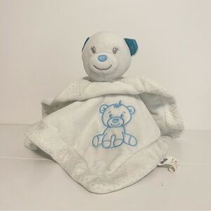 UPD Bear Lovey White Blue Baby Comforter Soft Toy Blankie Plush Boy